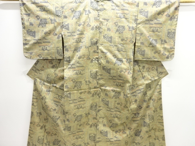 抽象模様織出し西陣お召着物